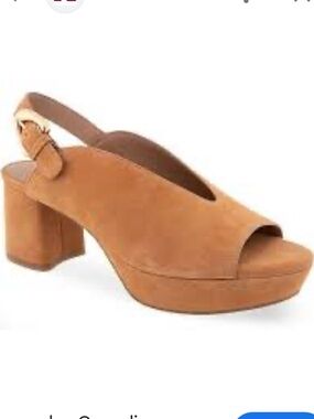 Aerosoles Cornelia Tan Suede Slingback Platform Sandals 9.5M